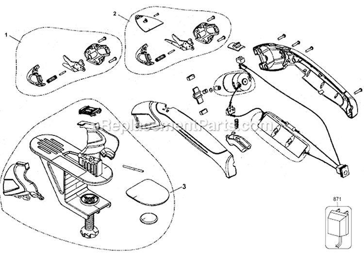 Page A Diagram and Parts List for Type 1 Black and Decker Nibbler & Shears